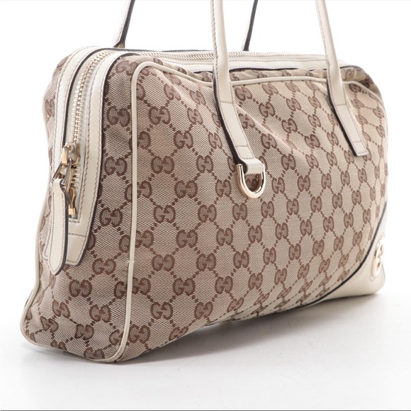 Gucci Britt Boston bag in GG Canvas and Leather. - Picture 3 of 7